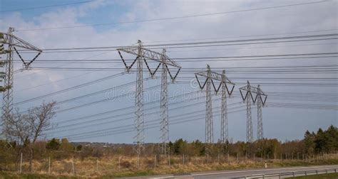 High Voltage Line In Halland Sweden Editorial Photo Image Of Power