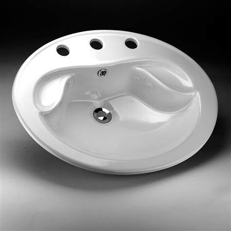 Acri Tec 22 12 X 18 14 Ceramic Oval Drop In Bathroom Sink Basin The