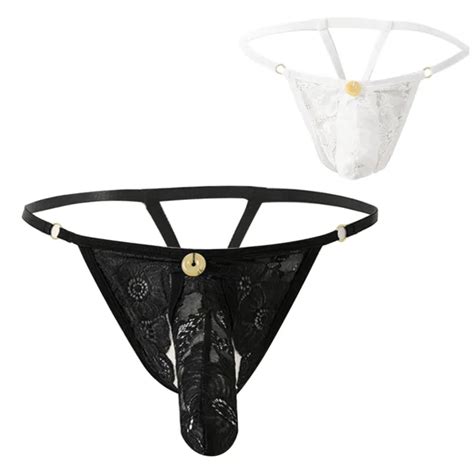 mens thongs see through g string clubwear underwear lace sheath briefs sheer 8 99 picclick