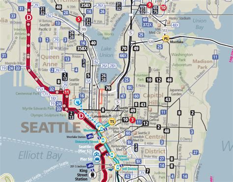 Seattle Metro Bus Map Tourist Map Of English