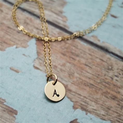 Initial Necklace In 14k Gold Filled Initial Monogram Etsy
