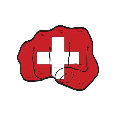 Premium Vector Switzerland Flag On A Clenched Fist Strength Power