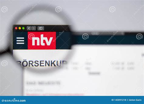 Ntv Logo Visible Through A Magnifying Glass Editorial Stock Photo