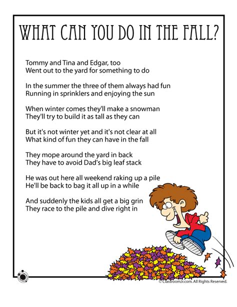 Fall Kids Poems To Print Woo Jr Kids Activities