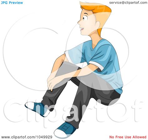 Royalty Free Rf Clip Art Illustration Of A Teen Boy Sitting By Bnp