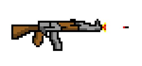 Minecraft Weapon Pixel Art Ak 47 Gun Png 512x512px Wa