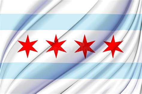 Chicago Waving Flag Illustration Stock Illustration Illustration Of