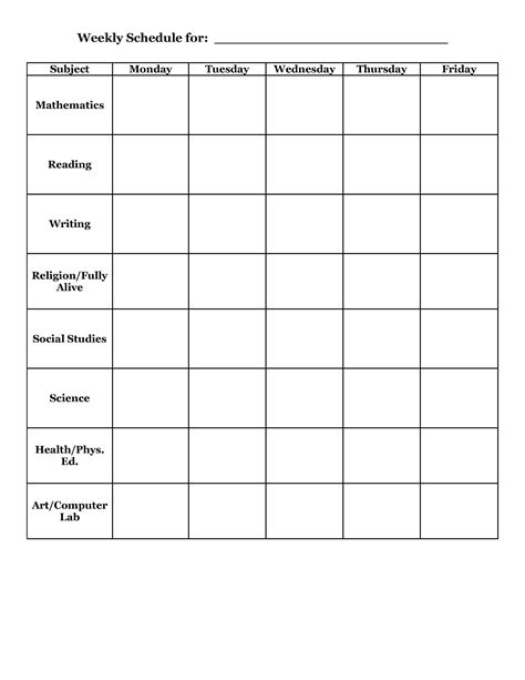 School Scheduling Templates