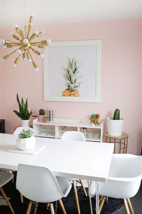 A Pale Pink Dining Room Freutcake Pink Dining Rooms Modern Dining