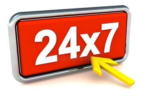 24x7 Or 24 Hour Support Stock Illustration Illustration Of