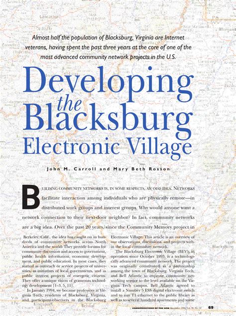 Pdf Developing The Blacksburg Electronic Village