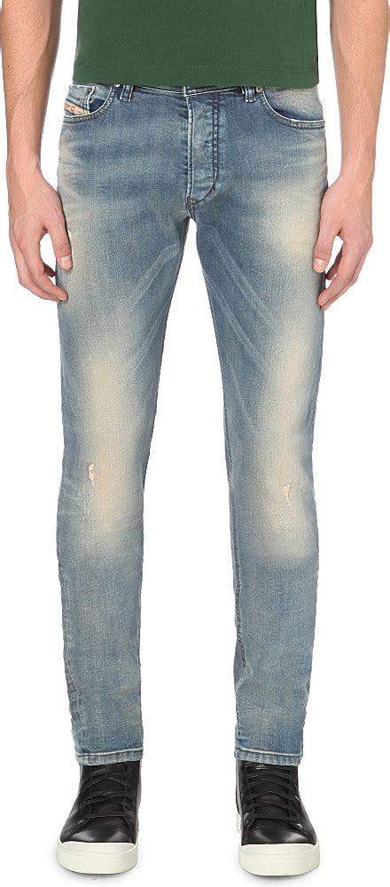 Diesel Denim Tepphar 0845f Slim Fit Tapered Jeans In Denim0845