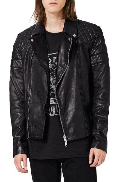 Topman Quilted Leather Biker Jacket Nordstrom Leather Jacket
