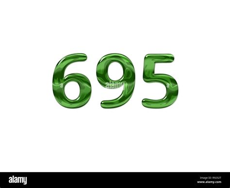 Green Number 695 Isolated White Background Stock Photo Alamy