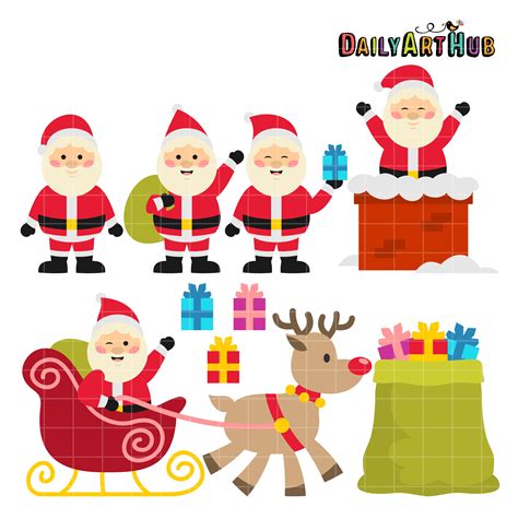 Happy Santa Claus Clip Art Set Daily Art Hub Free Clip Art Everyday