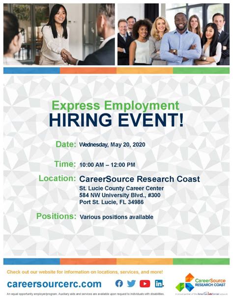 Express Employment Hiring Event 05202020 Careersource Research Coast