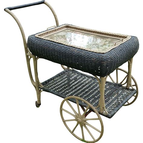 Vintage 1920s Wicker Tea Cart From Dovetail On Ruby Lane