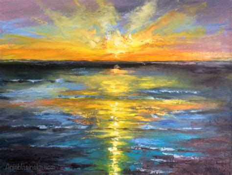 Seascape Sunset Original Oil Painting Impressionist Etsy