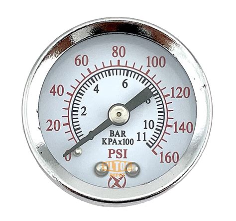 Air Pressure Gauge 15 Dial Side Mount 18npt 0 To 200 Psi Color