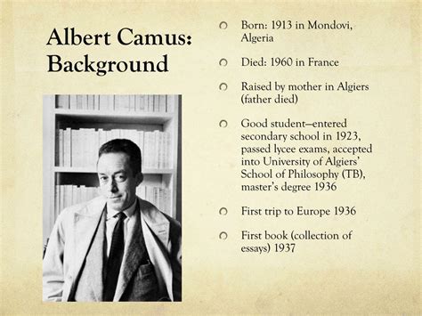 Ppt Albert Camus Powerpoint Presentation Free Download Id2495495