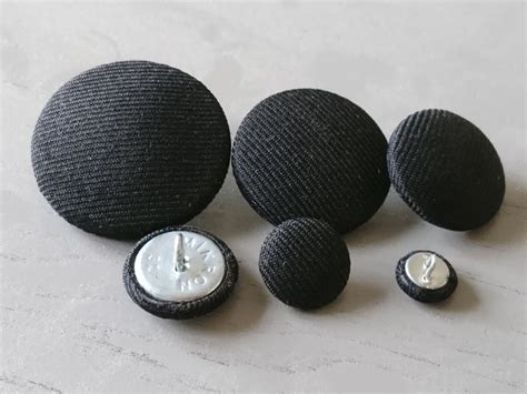 Black Buttons Twill Suit Buttons Fabric Covered Buttons Etsy Uk