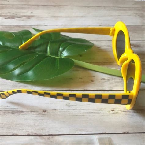 Accessories Clout Goggles Retro Sunglasses Yellow Checkered Poshmark