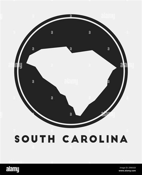 South Carolina Icon Round Logo With Us State Map And Title Stylish