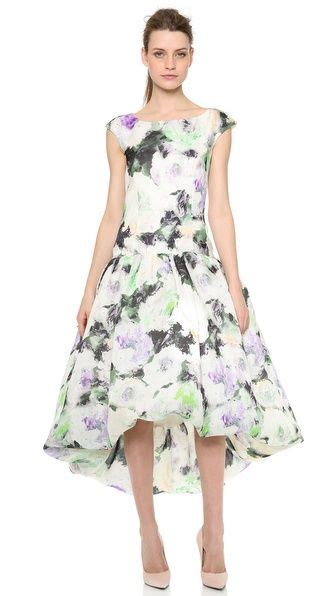 Marchesa Drop Waist Floral Dress Fashion Sleevless Dress Special