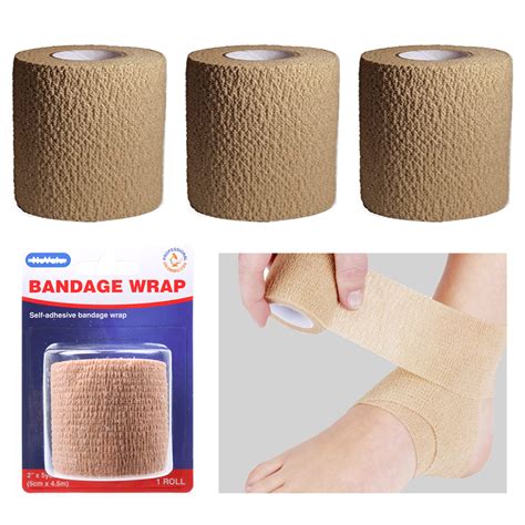3 Pc Self Adhesive Bandage Wrap Cohesive Elastic First Aid Medical