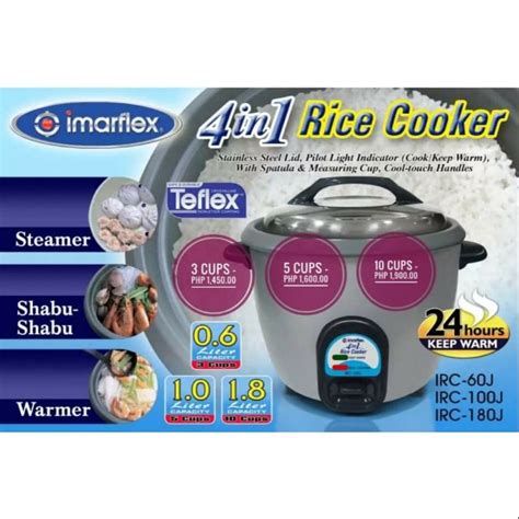 Imarflex 4 In 1 Rice Cooker IRC 60J Shopee Philippines