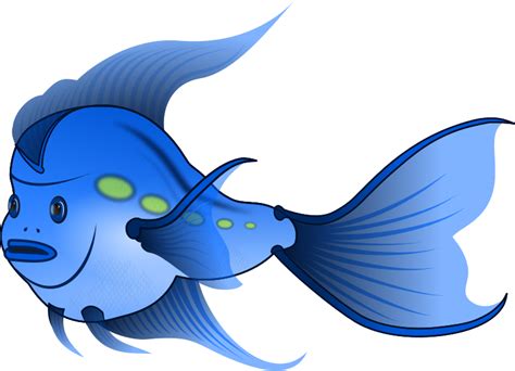 Blue Fish Clipart 2