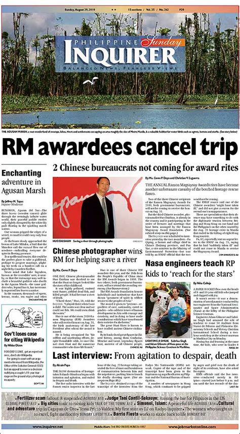 The Inquirer Front Page August 2010
