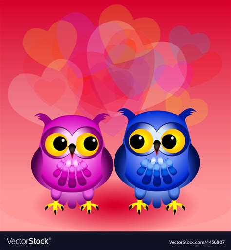 Cartoon Owls In Love Royalty Free Vector Image