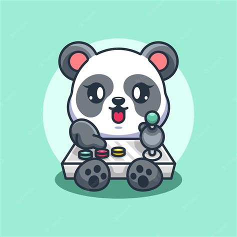 Premium Vector Cute Panda Gaming Cartoon Design