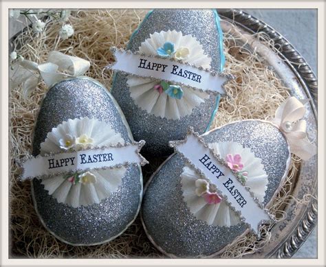 Vintage Inspired Glittered Egg Ornaments Happy Easter Easter Inspiration