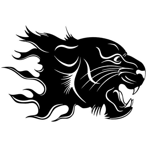 Panther Head In Flames Sticker