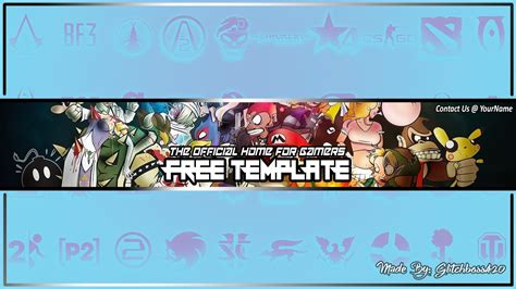Photoshop Free Hd Gaming Youtube Banner Template Psd Direct
