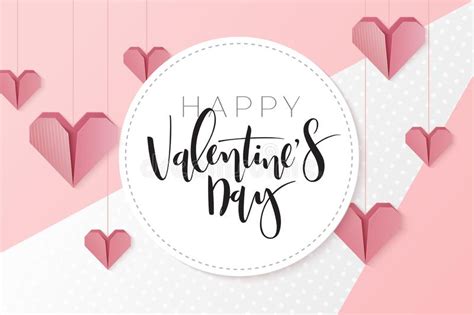 Vector Illustration Of Valentine`s Day Greetings Card Template With