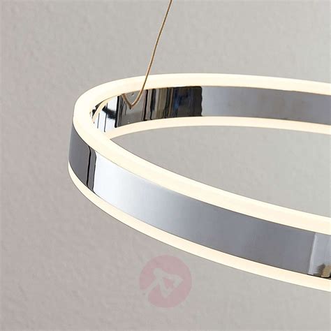 Dimmable LED pendant light Lyani in chrome, 50 cm | Lights.co.uk