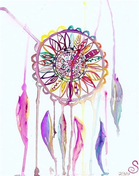 Water Color Dream Catcher Painting Prints Watercolor Paintings Canvas