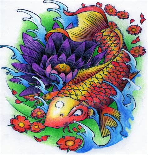 Koi Fish Lotus Flower Tattoo Designs Lotus Flower And Coy Fish Tattoo