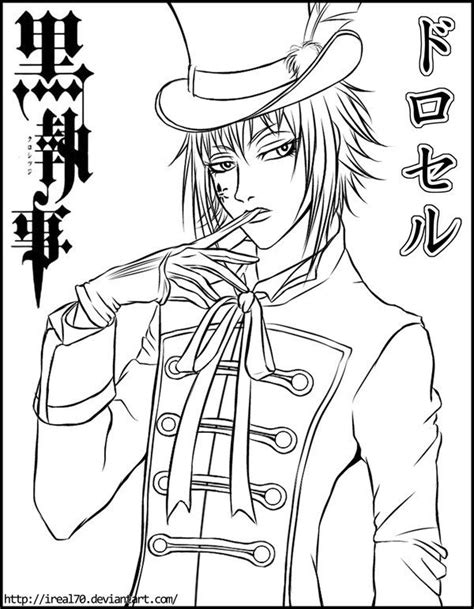 Black Butler Coloring Page Coloring Butler Pages Ciel Anime Nicepng