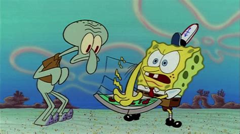 Squidward Tries To Eat The Pizza Spongebob Episode Pizza Delivery
