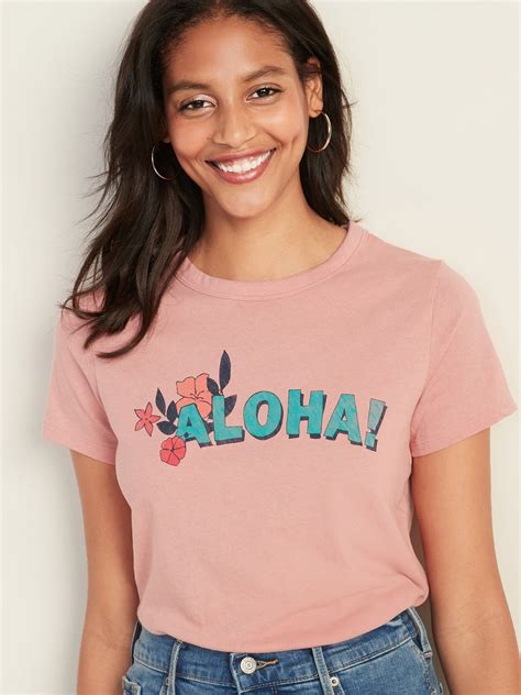 Hawaii Graphic Tee For Women Old Navy Womens Christmas Shirts Tees