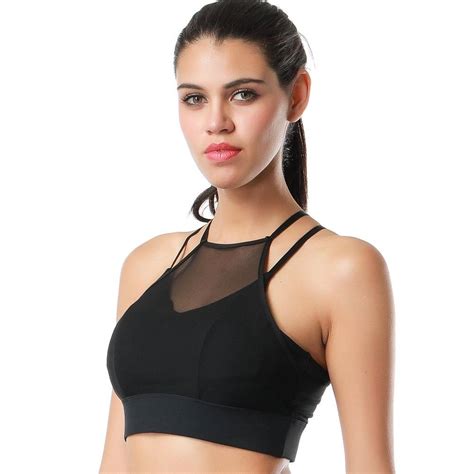 Womens Double Tap Sports Wirefree Bras Medium Support Strappy