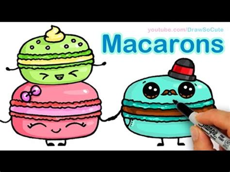 Drawing cute foods characters will help you • how to draw spaghetti and meatballs, and easy. Draw So Cute Food - How to Draw Macarons Cute step by step ...