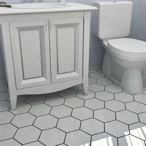Small Hexagon Floor Tile Bathroom Flooring Ideas