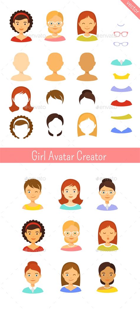 Girl Avatars Creator By Teneresa Graphicriver