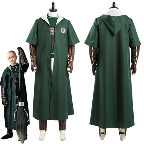 Harry Potter Slytherin Green Quidditch Magic Shool Uniform Outfits Hal