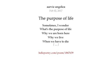 The Purpose Of Life By Loveless Hello Poetry